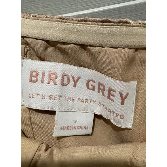 Birdy Grey Carrie Chiffon Maxi Dress in Gold - Size Small nwt fast shipping - Picture 4 of 5